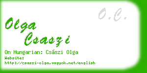 olga csaszi business card