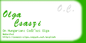 olga csaszi business card